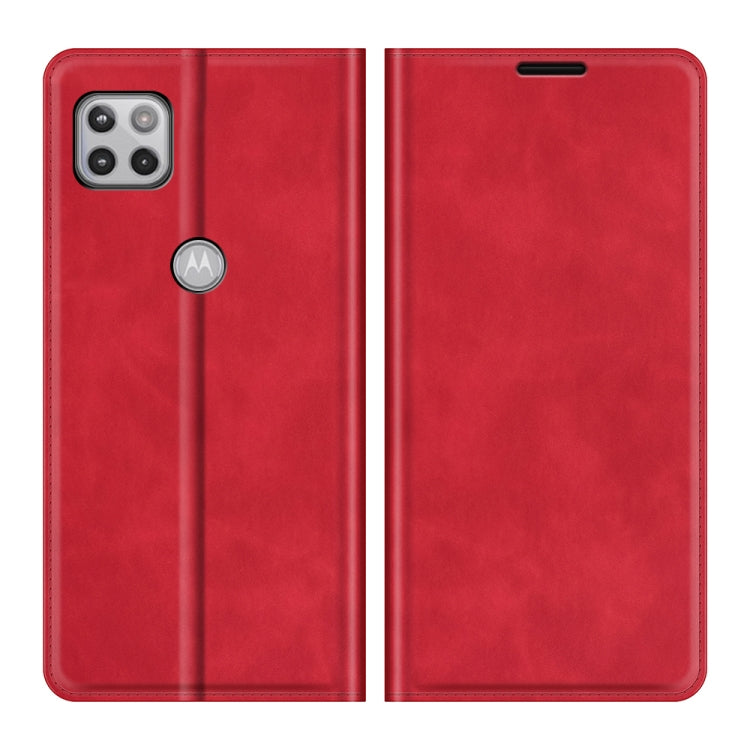 For Motorola Moto One 5G Ace Retro-skin Business Magnetic Suction Leather Case with Holder & Card Slots & Wallet