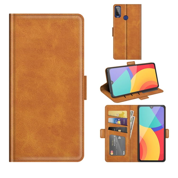For Alcatel 1L 2021 Dual-side Magnetic Buckle Horizontal Flip Leather Case with Holder & Card Slots & Wallet