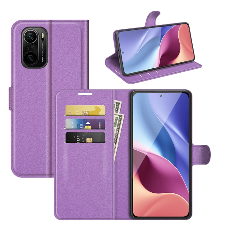 For Xiaomi Redmi K40 / K40 Pro / Poco F3 / Mi 11i Litchi Texture Horizontal Flip Protective Case with Holder & Card Slots & Wallet