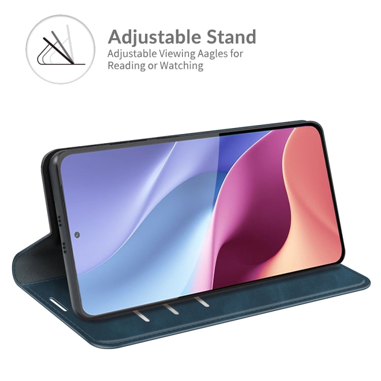 For Xiaomi Redmi K40 / K40 Pro / Poco F3 / Mi 11i Retro-skin Business Magnetic Suction Leather Case with Holder & Card Slots & Wallet