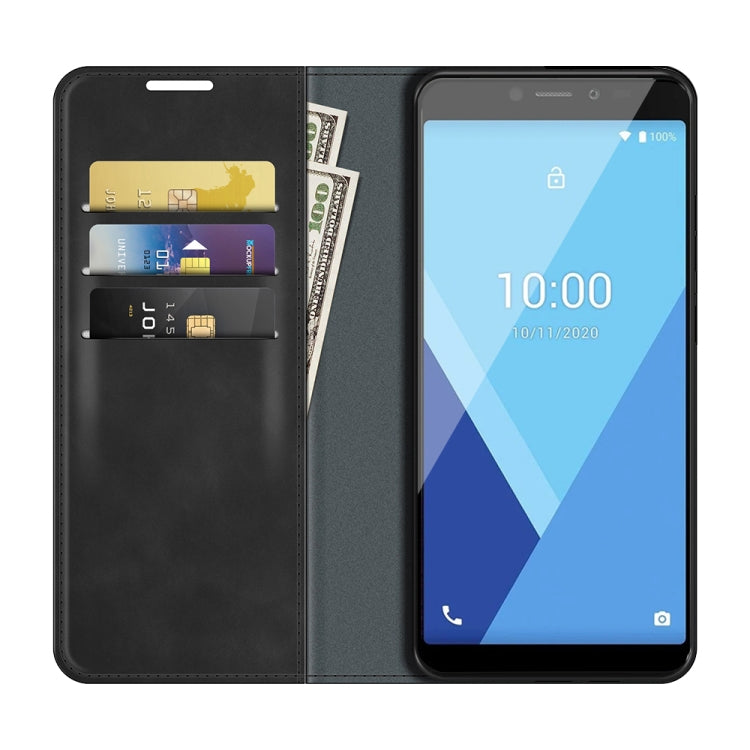 For Wiko Y51 Retro-skin Business Magnetic Suction Leather Case with Holder & Card Slots & Wallet