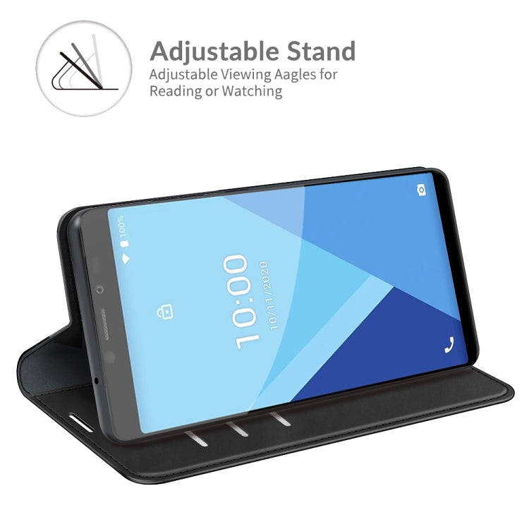 For Wiko Y51 Retro-skin Business Magnetic Suction Leather Case with Holder & Card Slots & Wallet