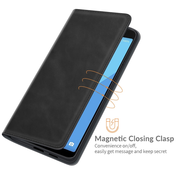 For Wiko Y51 Retro-skin Business Magnetic Suction Leather Case with Holder & Card Slots & Wallet