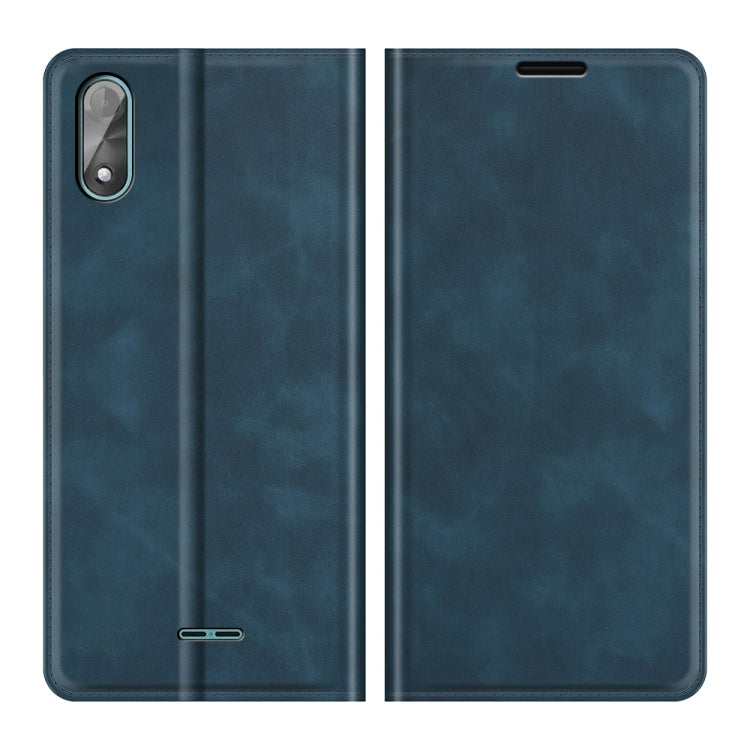 For Wiko Y51 Retro-skin Business Magnetic Suction Leather Case with Holder & Card Slots & Wallet