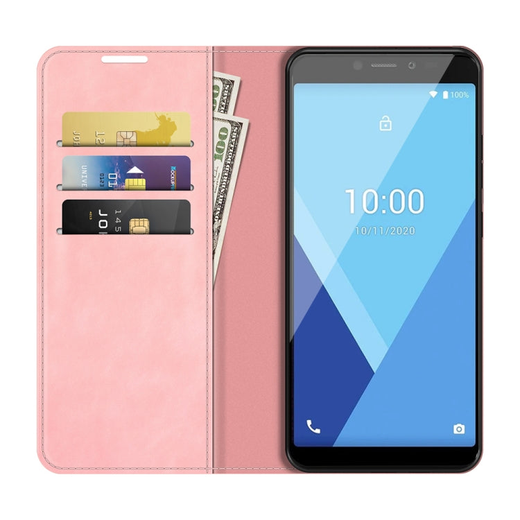 For Wiko Y51 Retro-skin Business Magnetic Suction Leather Case with Holder & Card Slots & Wallet
