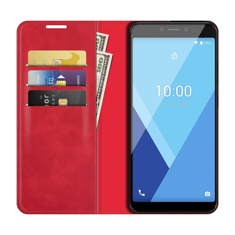 For Wiko Y51 Retro-skin Business Magnetic Suction Leather Case with Holder & Card Slots & Wallet
