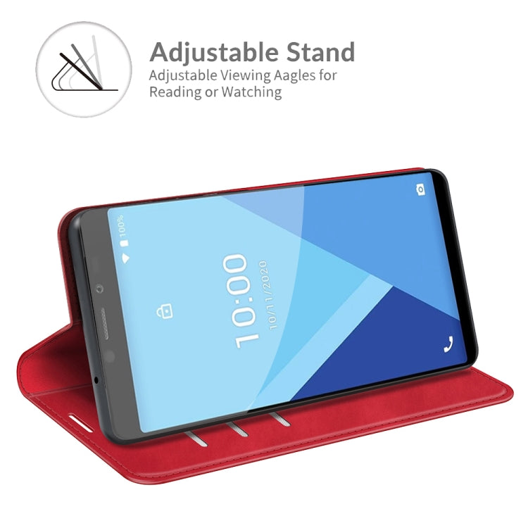 For Wiko Y51 Retro-skin Business Magnetic Suction Leather Case with Holder & Card Slots & Wallet