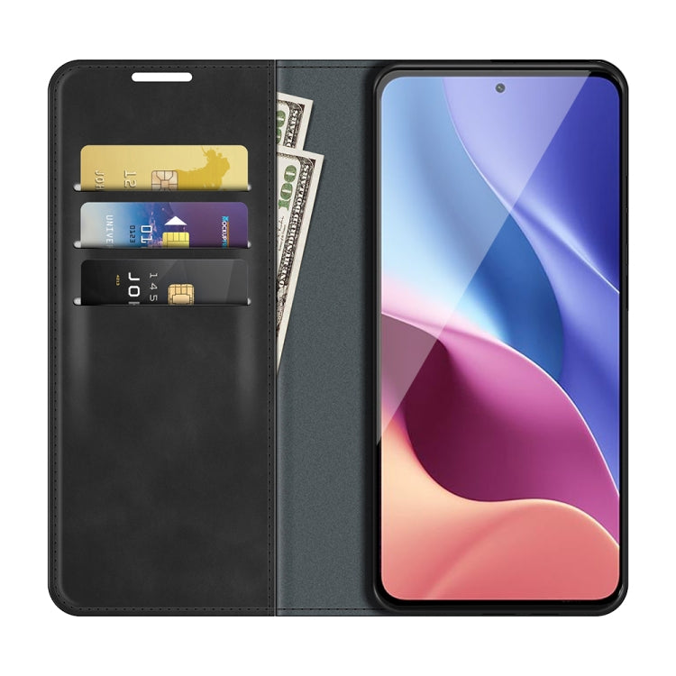 For Xiaomi Redmi K40 Pro / K40 / Poco F3 / Mi 11i Retro-skin Business Magnetic Suction Leather Case with Holder & Card Slots & Wallet