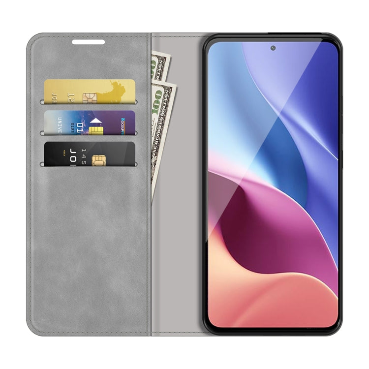 For Xiaomi Redmi K40 Pro / K40 / Poco F3 / Mi 11i Retro-skin Business Magnetic Suction Leather Case with Holder & Card Slots & Wallet