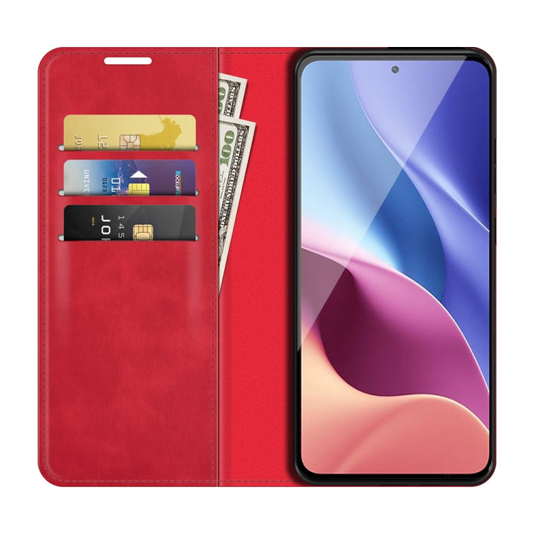 For Xiaomi Redmi K40 Pro / K40 / Poco F3 / Mi 11i Retro-skin Business Magnetic Suction Leather Case with Holder & Card Slots & Wallet