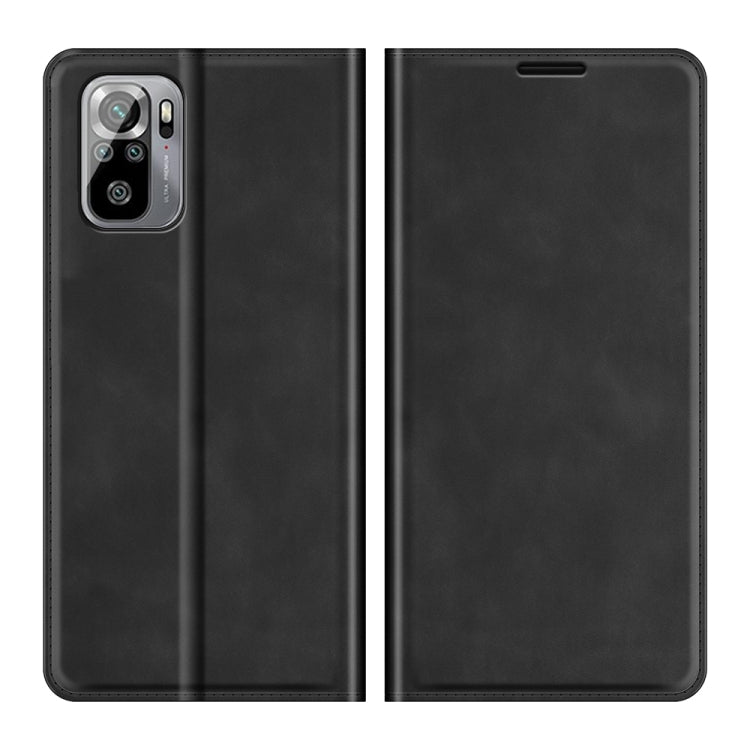 For Xiaomi Redmi Note 10 4G / Note 10S Retro-skin Business Magnetic Suction Leather Case with Holder & Card Slots & Wallet
