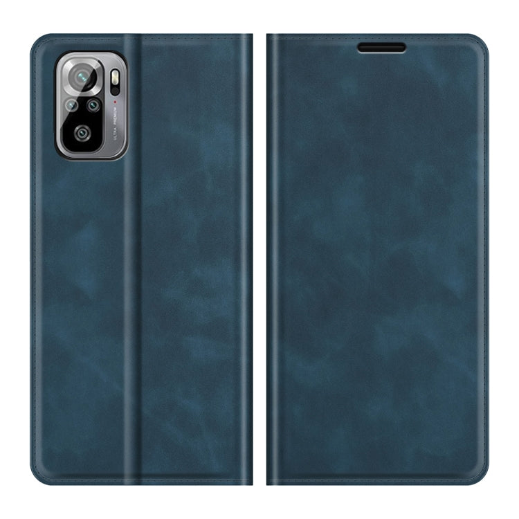 For Xiaomi Redmi Note 10 4G / Note 10S Retro-skin Business Magnetic Suction Leather Case with Holder & Card Slots & Wallet