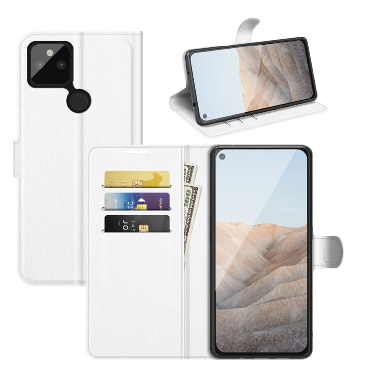 For Google Pixel 5A 5G Litchi Texture Horizontal Flip Protective Case with Holder & Card Slots & Wallet