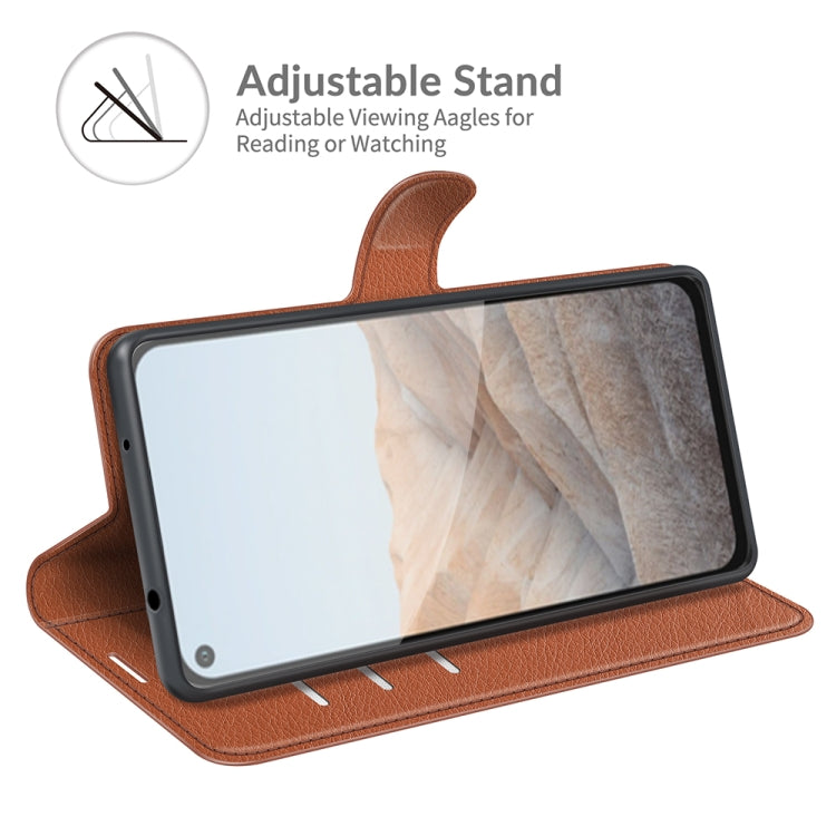 For Google Pixel 5A 5G Litchi Texture Horizontal Flip Protective Case with Holder & Card Slots & Wallet