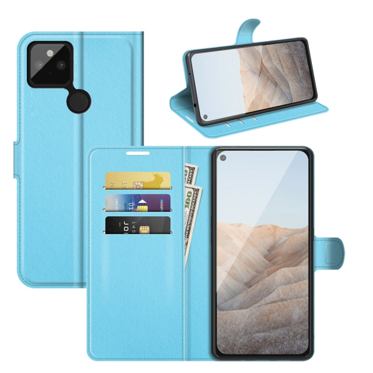 For Google Pixel 5A 5G Litchi Texture Horizontal Flip Protective Case with Holder & Card Slots & Wallet