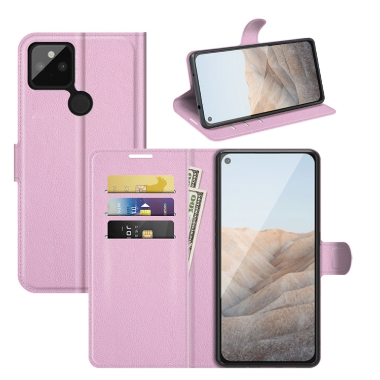For Google Pixel 5A 5G Litchi Texture Horizontal Flip Protective Case with Holder & Card Slots & Wallet