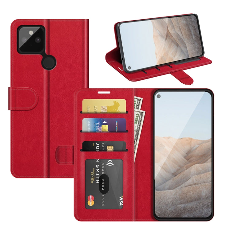 For Google Pixel 5A 5G R64 Texture Single Horizontal Flip Protective Case with Holder & Card Slots & Wallet& Photo Frame