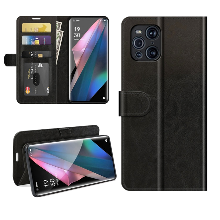 For OPPO Find X3 Pro / Find X3 R64 Texture Single Horizontal Flip Protective Case with Holder & Card Slots & Wallet& Photo Frame