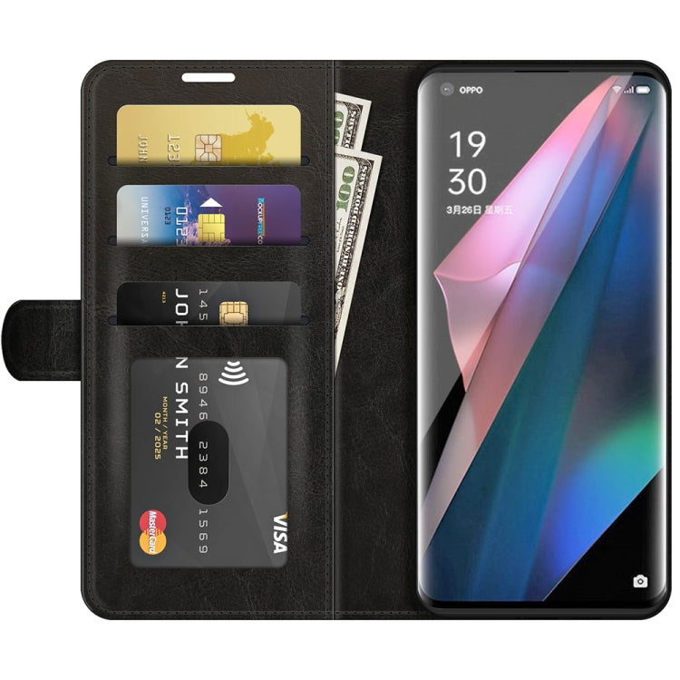 For OPPO Find X3 Pro / Find X3 R64 Texture Single Horizontal Flip Protective Case with Holder & Card Slots & Wallet& Photo Frame