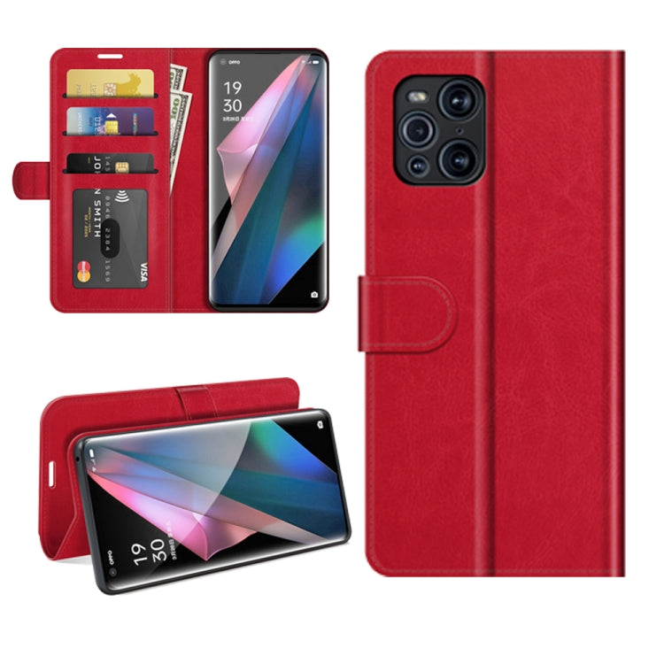For OPPO Find X3 Pro / Find X3 R64 Texture Single Horizontal Flip Protective Case with Holder & Card Slots & Wallet& Photo Frame