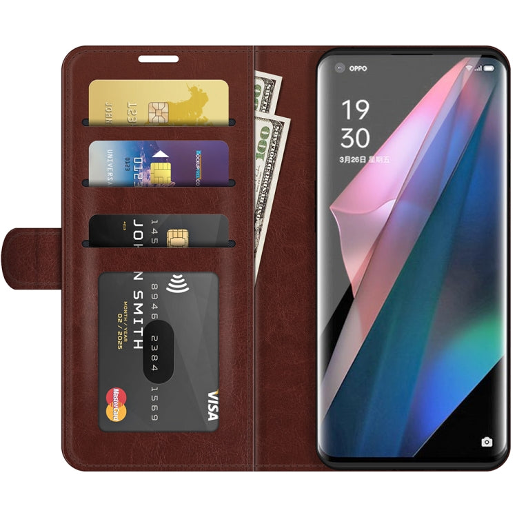 For OPPO Find X3 Pro / Find X3 R64 Texture Single Horizontal Flip Protective Case with Holder & Card Slots & Wallet& Photo Frame