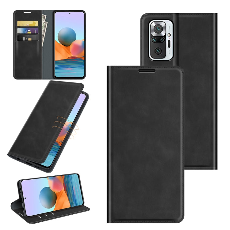 For Xiaomi Redmi Note 10 Pro / Note 10 Pro Max Retro-skin Business Magnetic Suction Leather Case with Holder & Card Slots & Wallet
