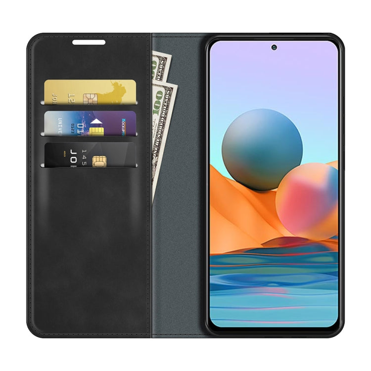 For Xiaomi Redmi Note 10 Pro / Note 10 Pro Max Retro-skin Business Magnetic Suction Leather Case with Holder & Card Slots & Wallet