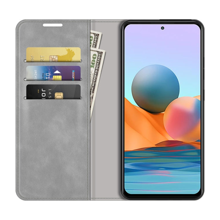 For Xiaomi Redmi Note 10 Pro / Note 10 Pro Max Retro-skin Business Magnetic Suction Leather Case with Holder & Card Slots & Wallet