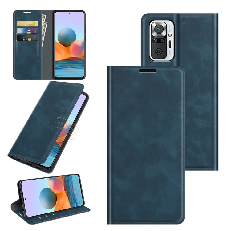 For Xiaomi Redmi Note 10 Pro / Note 10 Pro Max Retro-skin Business Magnetic Suction Leather Case with Holder & Card Slots & Wallet