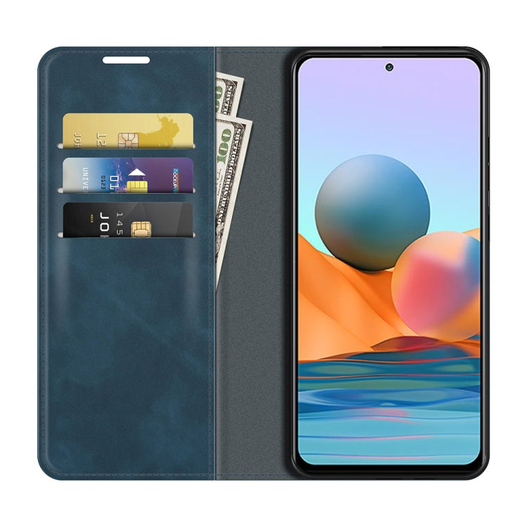 For Xiaomi Redmi Note 10 Pro / Note 10 Pro Max Retro-skin Business Magnetic Suction Leather Case with Holder & Card Slots & Wallet