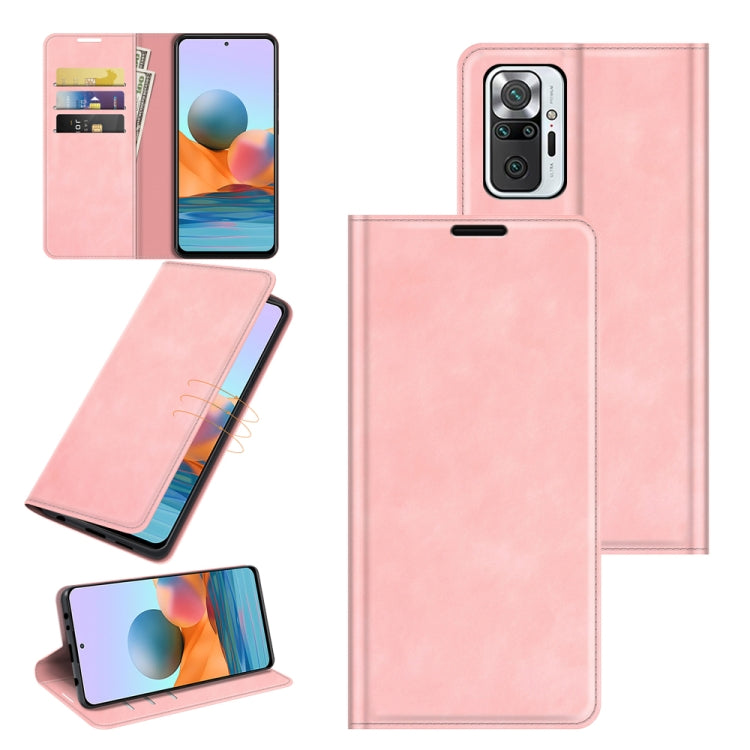For Xiaomi Redmi Note 10 Pro / Note 10 Pro Max Retro-skin Business Magnetic Suction Leather Case with Holder & Card Slots & Wallet