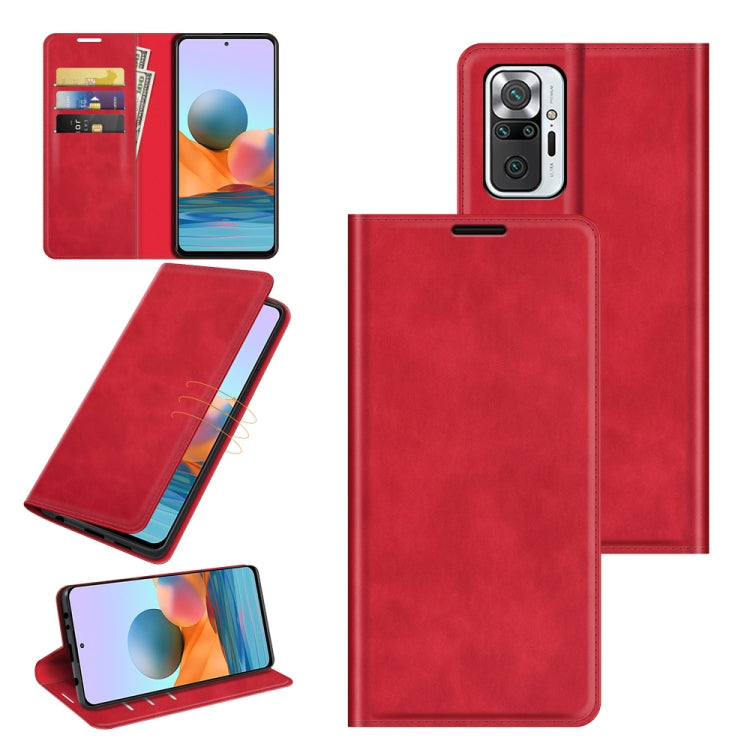 For Xiaomi Redmi Note 10 Pro / Note 10 Pro Max Retro-skin Business Magnetic Suction Leather Case with Holder & Card Slots & Wallet