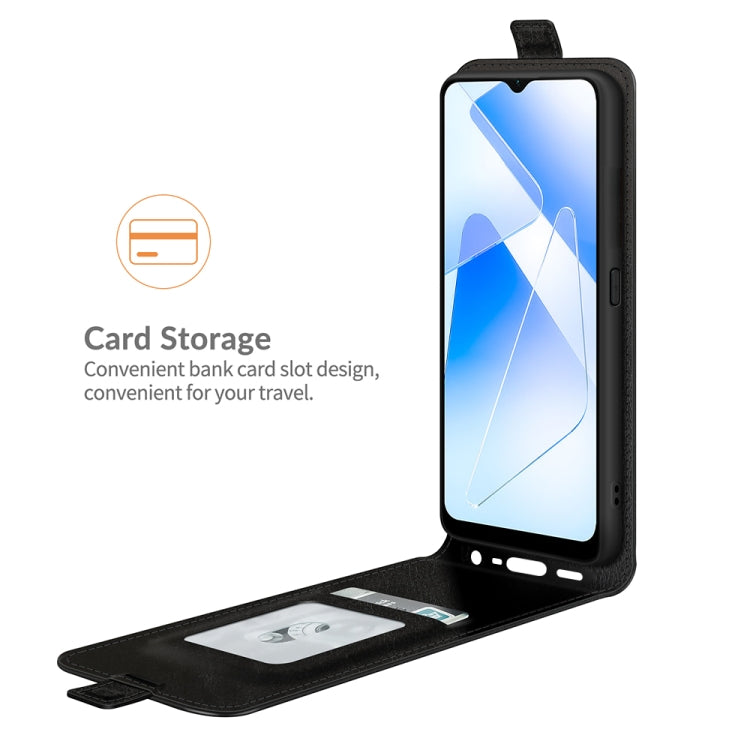 For OPPO A55 5G R64 Texture Single Vertical Flip Leather Protective Case with Card Slots & Photo Frame