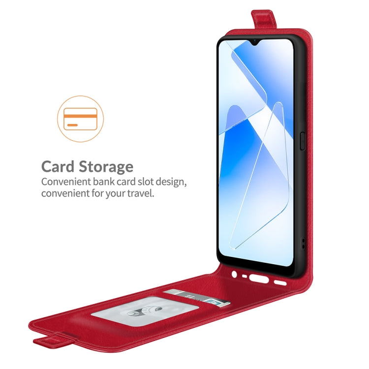 For OPPO A55 5G R64 Texture Single Vertical Flip Leather Protective Case with Card Slots & Photo Frame