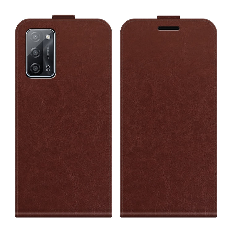 For OPPO A55 5G R64 Texture Single Vertical Flip Leather Protective Case with Card Slots & Photo Frame