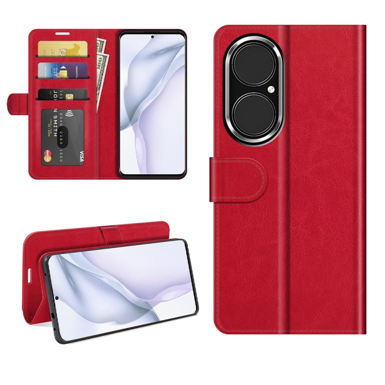 For Huawei P50 R64 Texture Single Horizontal Flip Protective Case with Holder & Card Slots & Wallet& Photo Frame