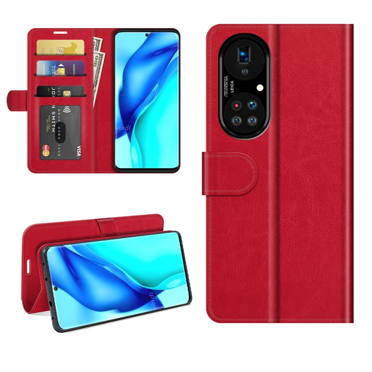 For Huawei P50 Pro R64 Texture Single Horizontal Flip Protective Case with Holder & Card Slots & Wallet& Photo Frame