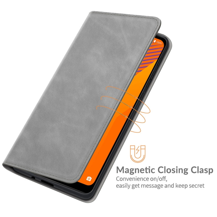For Wiko Y62 Retro-skin Business Magnetic Suction Leather Case with Holder & Card Slots & Wallet