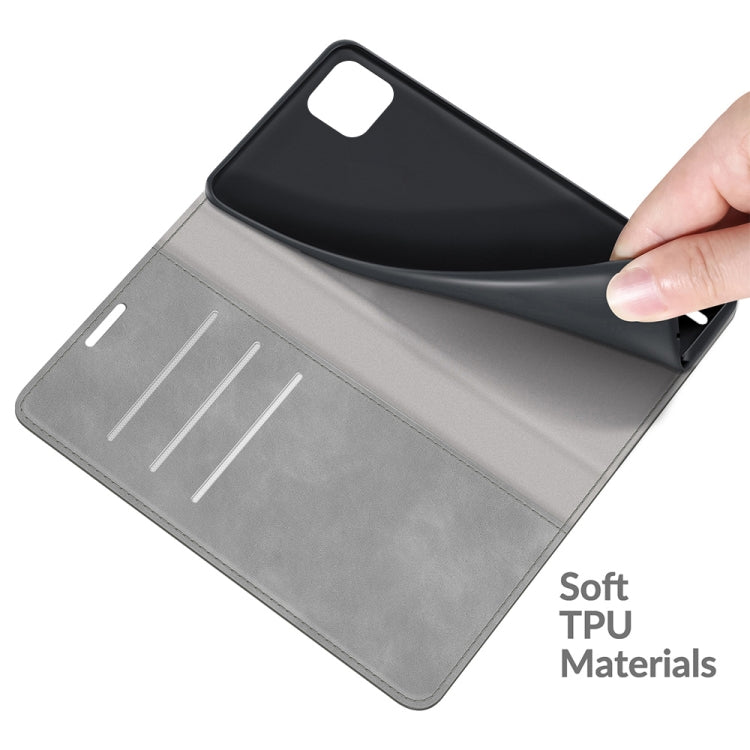 For Wiko Y62 Retro-skin Business Magnetic Suction Leather Case with Holder & Card Slots & Wallet