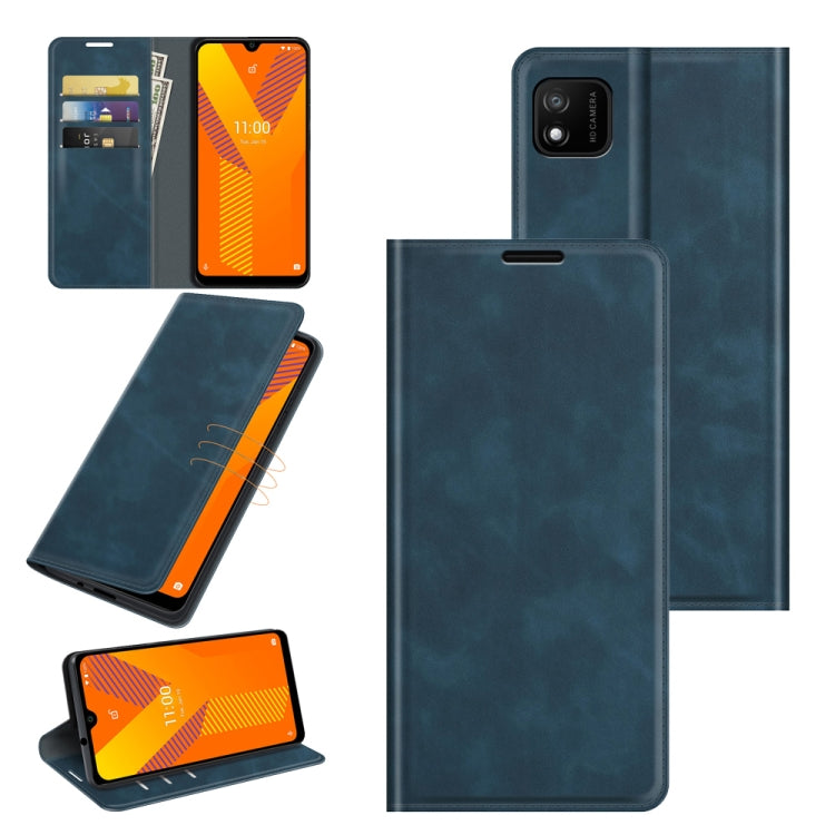 For Wiko Y62 Retro-skin Business Magnetic Suction Leather Case with Holder & Card Slots & Wallet