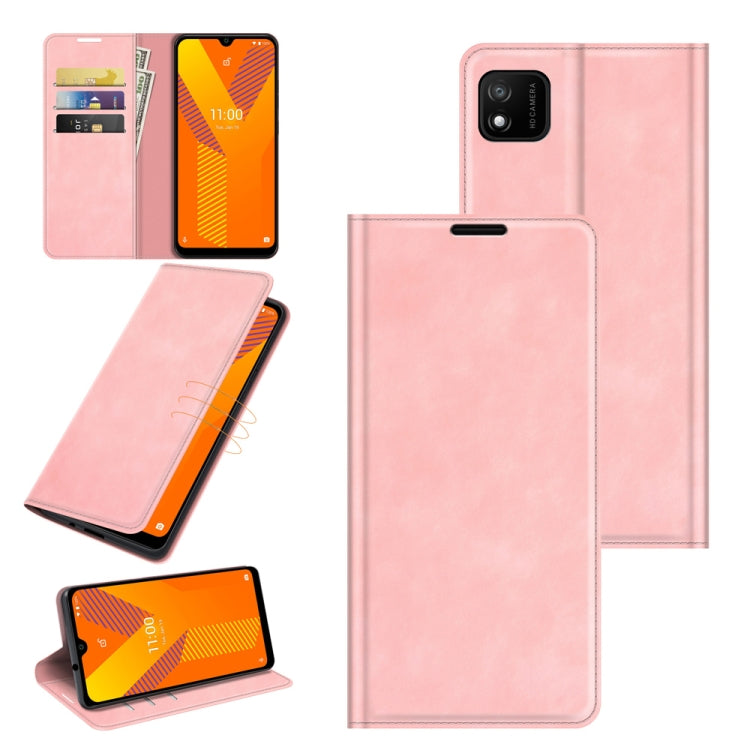 For Wiko Y62 Retro-skin Business Magnetic Suction Leather Case with Holder & Card Slots & Wallet