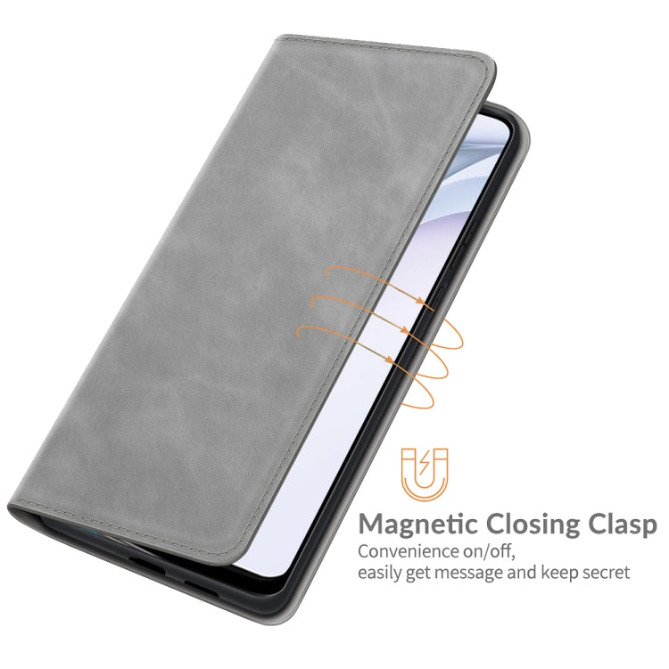 For Huawei P50 Retro-skin Business Magnetic Suction Leather Case with Holder & Card Slots & Wallet