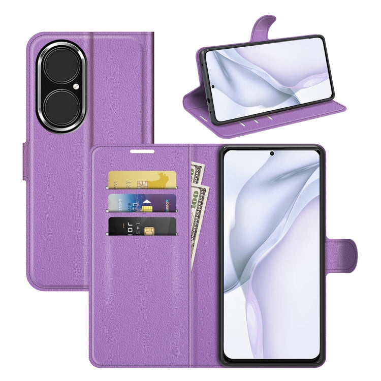 For Huawei P50 Litchi Texture Horizontal Flip Protective Case with Holder & Card Slots & Wallet