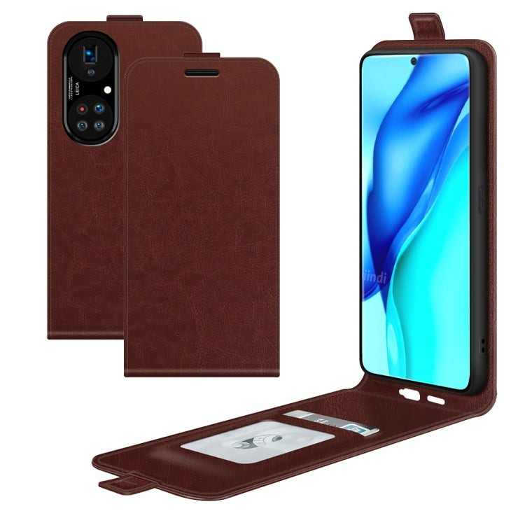 For Huawei P50 Pro R64 Texture Single Vertical Flip Leather Protective Case with Card Slots & Photo Frame