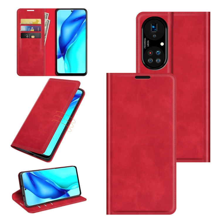 For Huawei P50 Pro Retro-skin Business Magnetic Suction Leather Case with Holder & Card Slots & Wallet