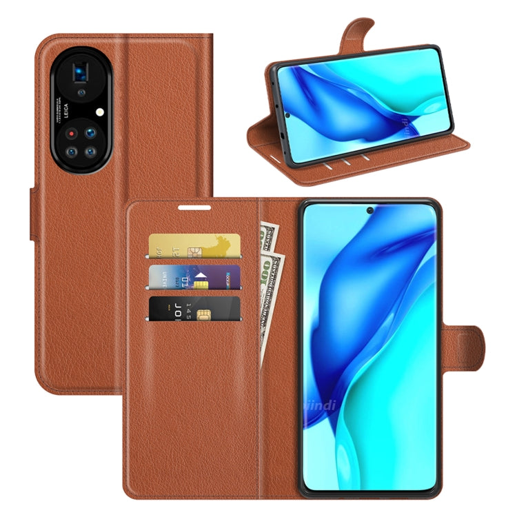 For Huawei P50 Pro Litchi Texture Horizontal Flip Protective Case with Holder & Card Slots & Wallet