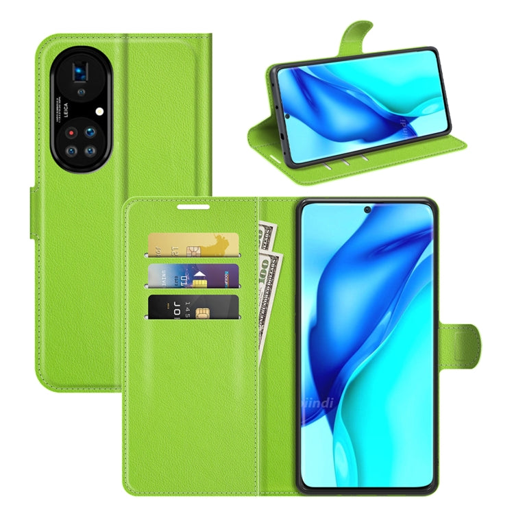 For Huawei P50 Pro Litchi Texture Horizontal Flip Protective Case with Holder & Card Slots & Wallet