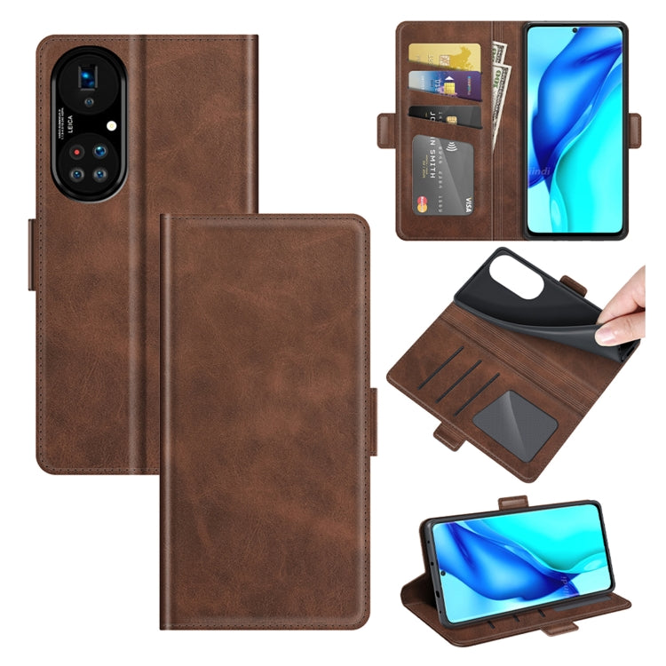 For Huawei P50 Pro Dual-side Magnetic Buckle Horizontal Flip Leather Case with Holder & Card Slots & Wallet