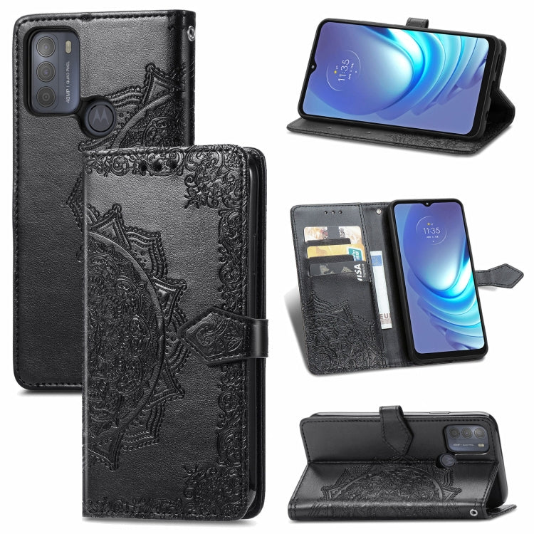 For Motorola Moto G50 Mandala Embossing Pattern Horizontal Flip Leather Case with Holder & Card Slots & Wallet & Lanyard