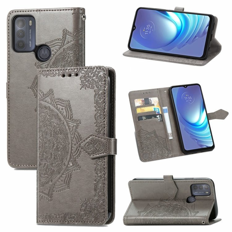 For Motorola Moto G50 Mandala Embossing Pattern Horizontal Flip Leather Case with Holder & Card Slots & Wallet & Lanyard